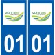 01 Vonnas logo ville autocollant plaque sticker