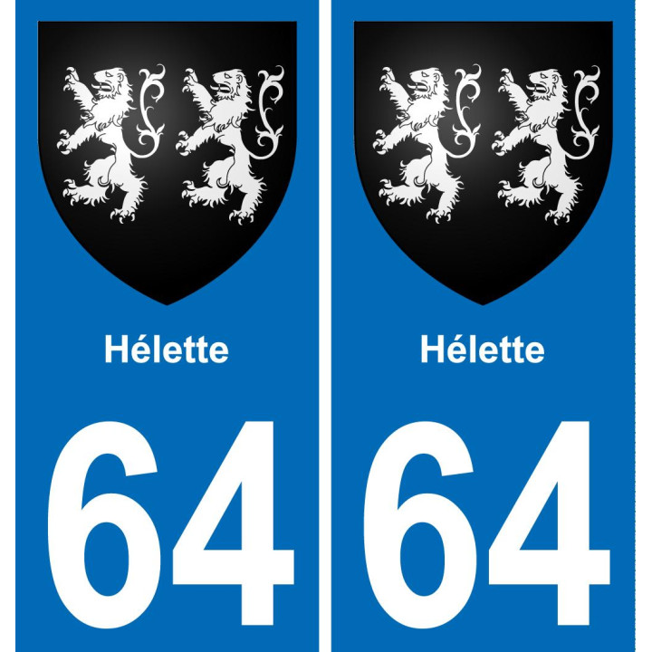 64 Hélette blason autocollant plaque stickers ville