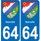 64 Ibarrolle blason autocollant plaque stickers ville