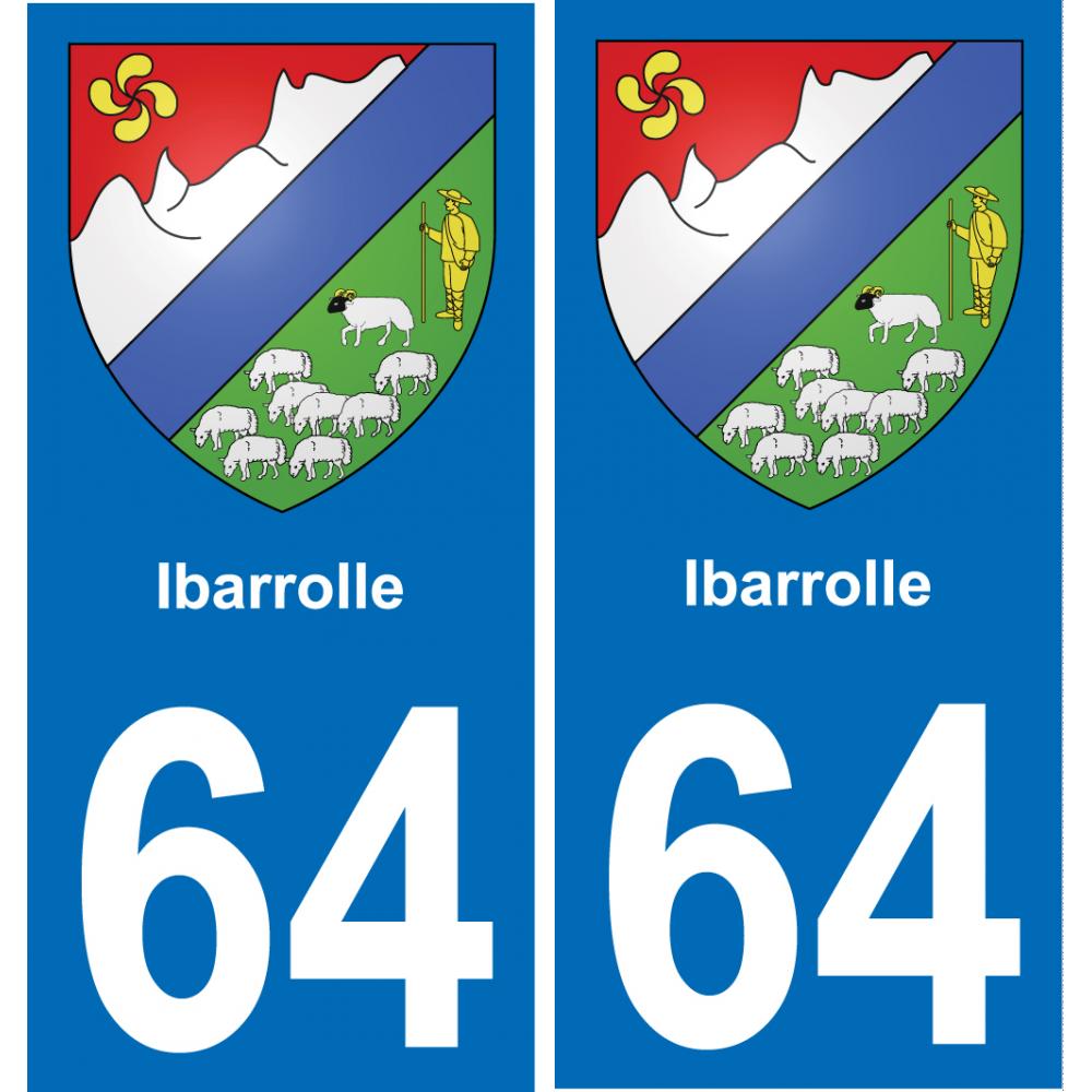 64 Ibarrolle coat of arms sticker plate stickers city