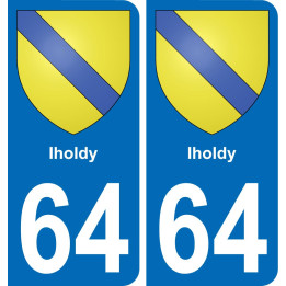 64 Iholdy blason autocollant plaque stickers ville