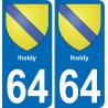 64 Iholdy coat of arms sticker plate stickers city