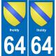 64 Iholdy blason autocollant plaque stickers ville