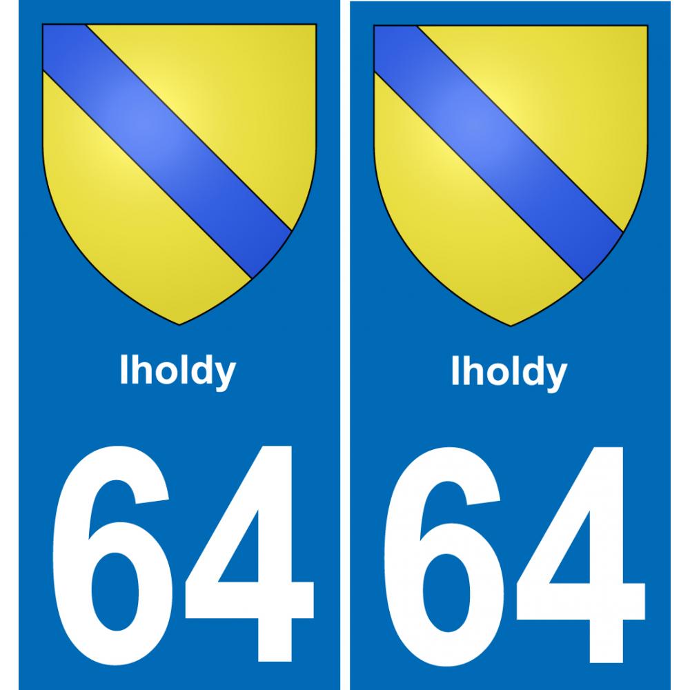 64 Iholdy blason autocollant plaque stickers ville