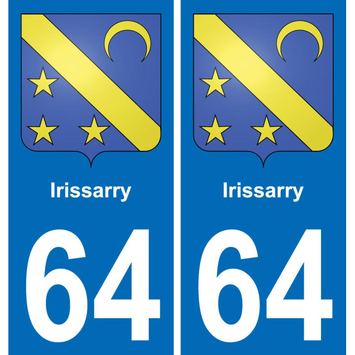 64 Irissarry coat of arms sticker plate stickers city