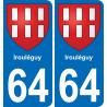 64 Irouléguy wappen aufkleber typenschild aufkleber stadt
