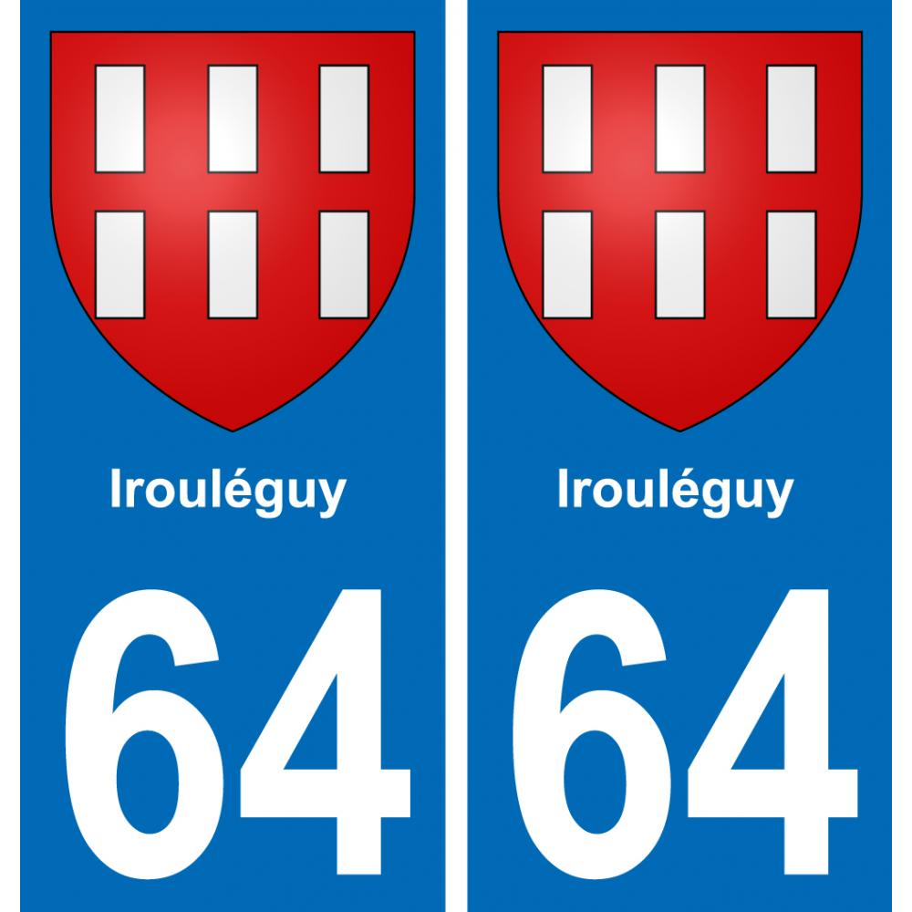 64 Irouléguy blason autocollant plaque stickers ville