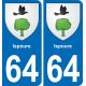 64 Ispoure blason autocollant plaque stickers ville