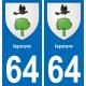 64 Ispoure blason autocollant plaque stickers ville