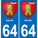 64 Isturits blason autocollant plaque stickers ville