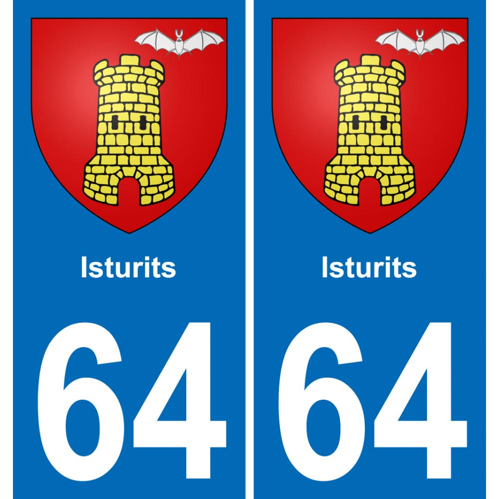 64 Isturits coat of arms sticker plate stickers city
