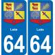 64 Laàs blason autocollant plaque stickers ville