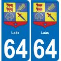 64 Laàs blason autocollant plaque stickers ville