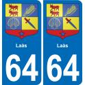64 Laàs coat of arms sticker plate stickers city