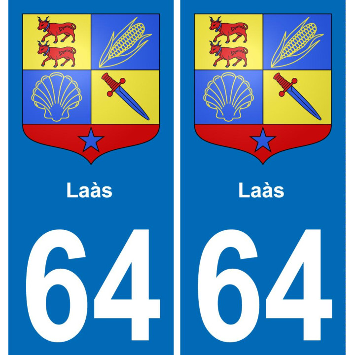 64 Laàs blason autocollant plaque stickers ville