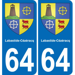 64 Labastide-Cézéracq blason autocollant plaque stickers ville