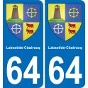 64 Labastide-Cézéracq coat of arms sticker plate stickers city