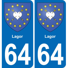 64 Lagor blason autocollant plaque stickers ville