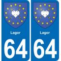 64 Lagor blason autocollant plaque stickers ville
