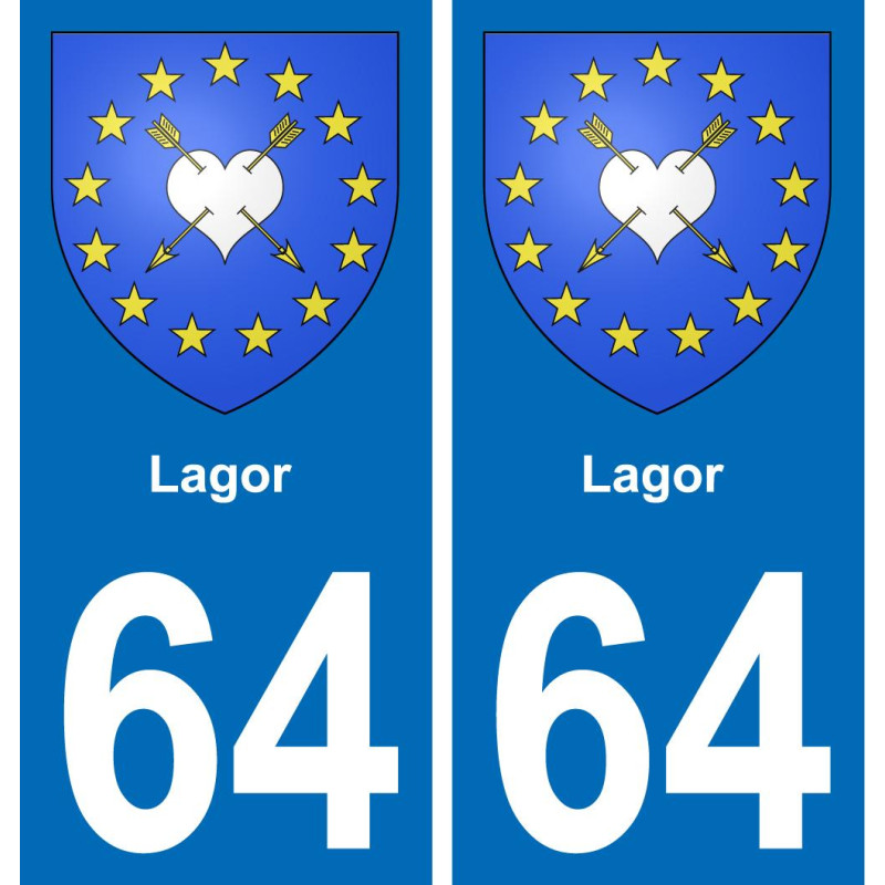 64 Lagor blason autocollant plaque stickers ville