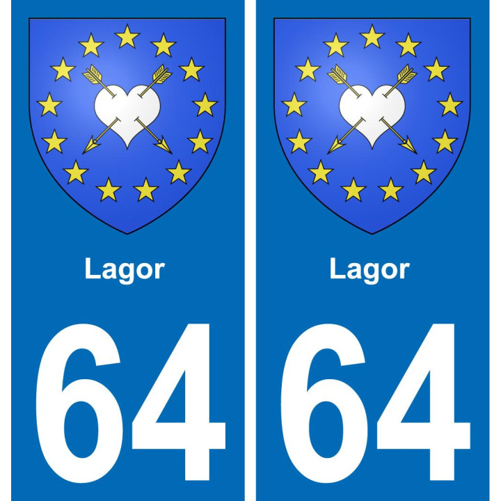 64 Lagor escudo de armas de la etiqueta engomada de la placa de pegatinas de la ciudad