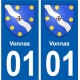 01 Vonnas ville autocollant plaque sticker