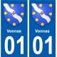01 Vonnas ville autocollant plaque sticker
