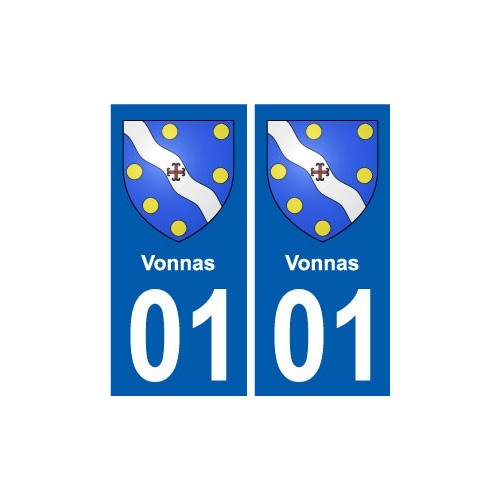 01 Vonnas ville autocollant plaque sticker