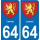 64 Larrau blason autocollant plaque stickers ville