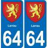 64 Larrau blason autocollant plaque stickers ville