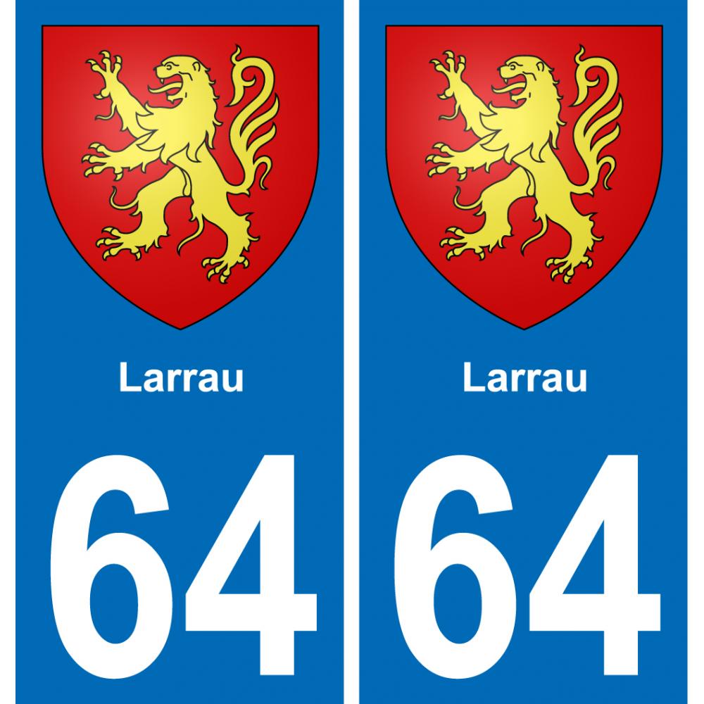 64 Larrau escudo de armas de la etiqueta engomada de la placa de pegatinas de la ciudad
