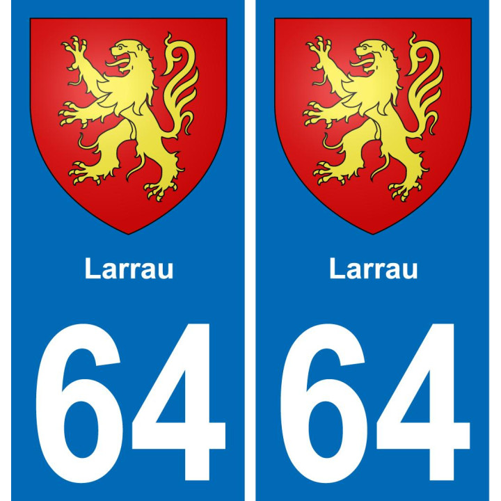 64 Larrau escudo de armas de la etiqueta engomada de la placa de pegatinas de la ciudad