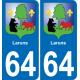 64 Laruns blason autocollant plaque stickers ville