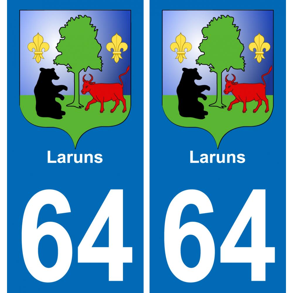 64 Laruns blason autocollant plaque stickers ville