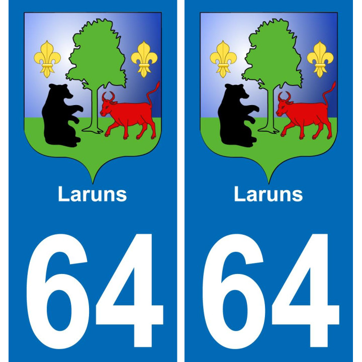 64 Laruns wappen aufkleber typenschild aufkleber stadt