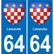 64 Lasseube stemma adesivo piastra adesivi città