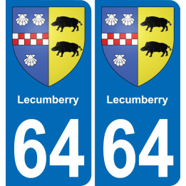 64 Lecumberry wappen aufkleber typenschild aufkleber stadt