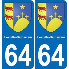 64 Lestelle-Bétharram blason autocollant plaque stickers ville