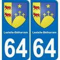 64 Lestelle-Bétharram blason autocollant plaque stickers ville