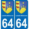 64 Lestelle-Bétharram coat of arms sticker plate stickers city
