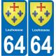 64 Louhossoa stemma adesivo piastra adesivi città