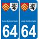 64 Luxe-Sumberraute blason autocollant plaque stickers ville