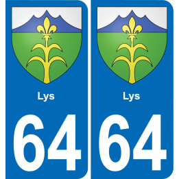 64 Lys escudo de armas de la etiqueta engomada de la placa de pegatinas de la ciudad