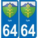 64 Lys coat of arms sticker plate stickers city