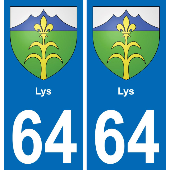 64 Lys escudo de armas de la etiqueta engomada de la placa de pegatinas de la ciudad