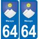 64 Macaye blason autocollant plaque stickers ville