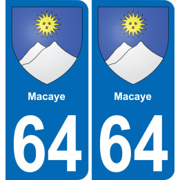 64 Macaye coat of arms sticker plate stickers city