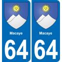 64 Macaye stemma adesivo piastra adesivi città