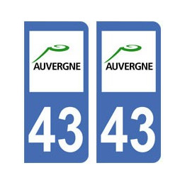 43 Haute Loire autocollant plaque
