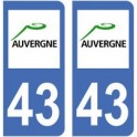 43 Haute Loire autocollant plaque